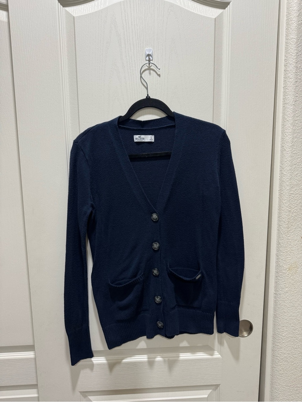 Hollister Navy Blue V Neck Button Cardigan Women’s Small Preppy